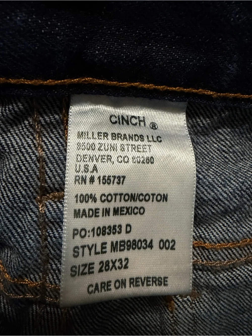 Cinch Men's Silver Label Slim Fit Straight Leg Jeans | Dark Stonewash | 28X32